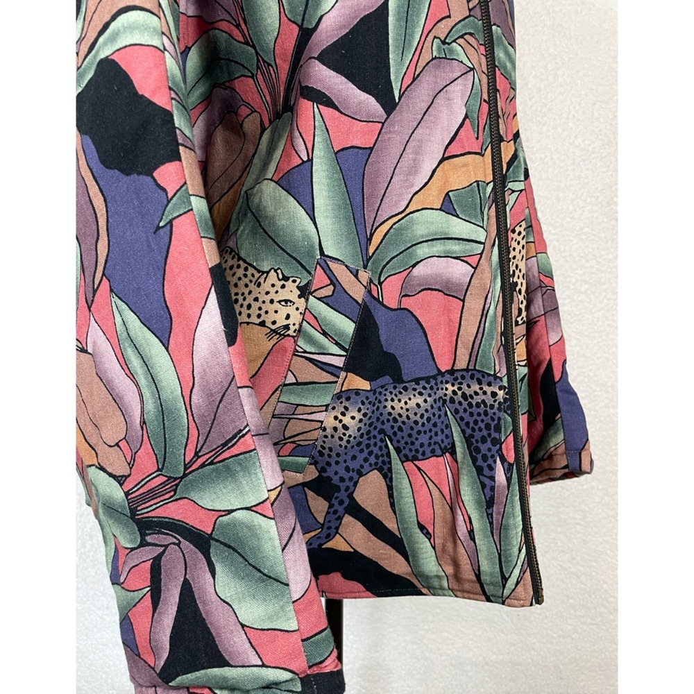 MARI + FÄTOU • Ayah Cats and Leaves Print Oversized Bomber Jacket, S/M - Picture 4 of 16